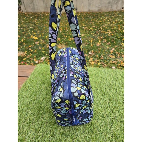 VERA BRADLEY Indigo Pop Blue Purple Green Floral Quilted Shoulder Bag - Picture 3 of 10
